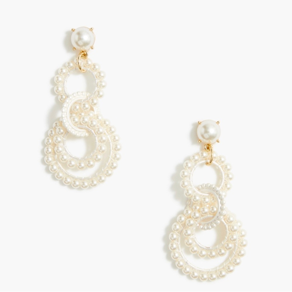 J Crew Beaded Interlocking Hoop Earrings NWT